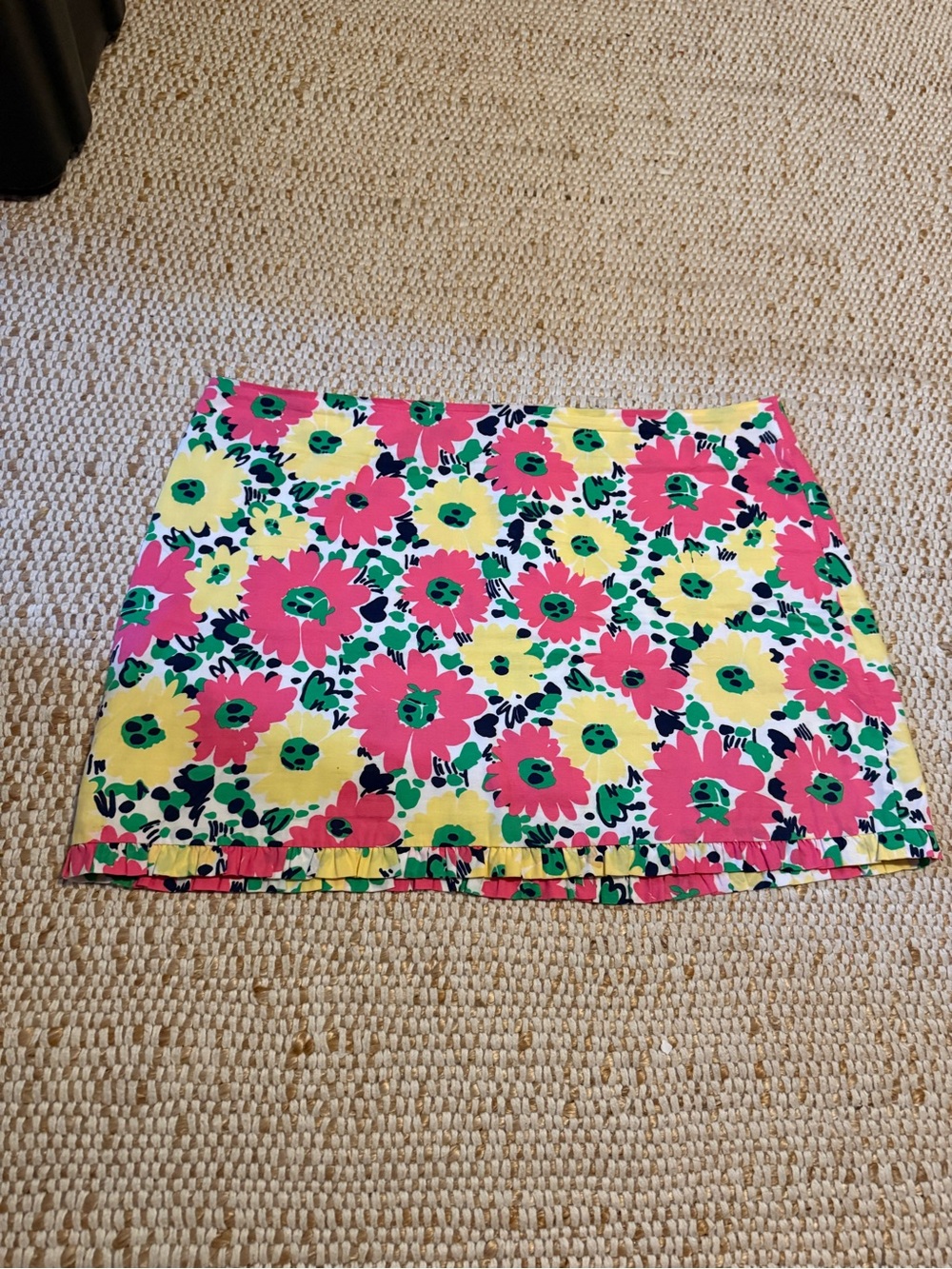 Lilly Pulitzer Floral Print Mini Skirt in Pink, Yellow & Green